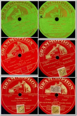 3x ENRICO CARUSO auf "Deutsche Grammophon" Schellackplatte -Sonderpreis- Set195C - Bild 1 von 4