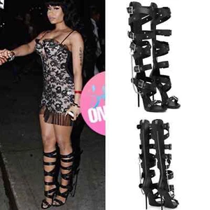 GIUSEPPE ZANOTTI Trapt Knee High Gladiator heels 🌟AS SEEN ON NICKI MINAJ🌟 - Picture 1 of 6