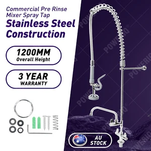 Commercial Kitchen Pre-Rinse Arm Mixer Tap Spray Trigger Gun Pot Filler 1200MM - Picture 1 of 15