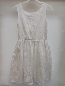 NEW LOOK WHITE 100% COTTON BRODERIE ANGLAISE SUN DRESS SIZE 8 - Picture 1 of 8