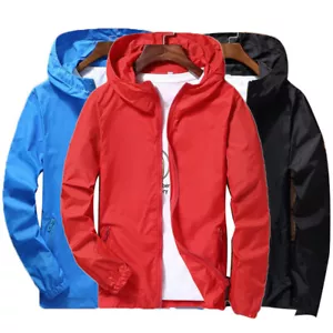Abbigliamento uomo leggero frangivento impermeabile antipioggia con cappuccio traspirante Stati Uniti - Foto 1 di 19