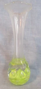 VINTAGE JOE ST CLAIR LARGE LEMON YELLOW PUNCH FLOWER PAPERWEIGHT 8 " VASE - Picture 1 of 4