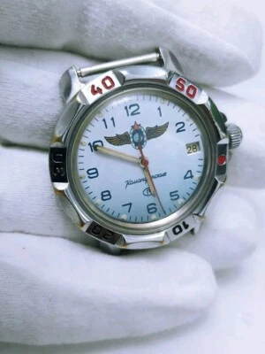 Relógio mecânico soviético vintage anfíbio Vostok 2414A original década de 1990 - Imagem 1 de 4