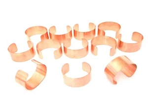 Raw Copper Bracelet Cuff Blanks Wholesale Lot 1 inch Pkg Of 12 - Picture 1 of 1