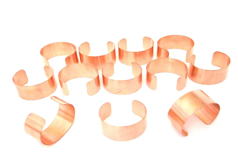 Необработанный медный браслет манжеты заготовки оптовый лот 1 дюйм упаковка из 12 - Изображение 1 из 1