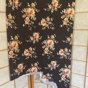 Brushed Poly Knit Fabric  4-way Stretch Polka Dots Floral 60"x2+ yards - Picture 1 of 9