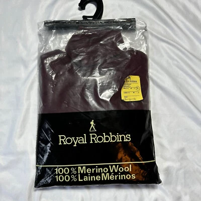 Camisa de Colección Años 70 Deadstock Royal Robbins 100% Lana Merino Cuello Tortuga X-Grande Foto 1 de 3