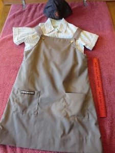 Girl Scout Brownie Uniform sz 7 Outfit Dress button short sleeve shirt felt hat - Picture 1 of 8