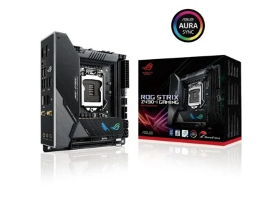 ASUS ROG STRIX z490-i Gaming Motherboard Intel Z490 Mini-ITX LGA 1200 2×M.2 HDMI - Image 1 of 4