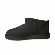 UGG Australia Classic Ultra Mini Suede Fur Size 5 UK Women`s Boots - Black