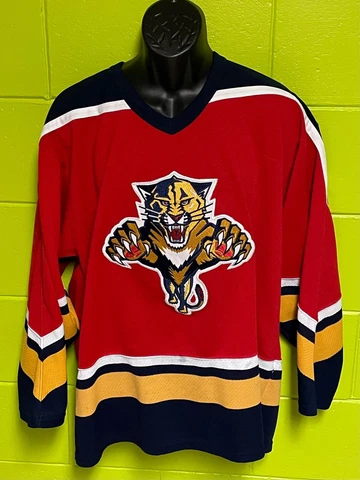 CCM CANADA Authentic NHL FLORIDA PANTHERS Hockey Jersey Sz L Vintage Cover