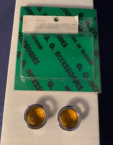 Accessory Glass Yellow Dots W/ Chrome Rims - Picture 1 of 3