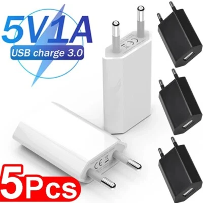 Universal EU Plug Travel Mini USB Wall Charger 5V/1A Power Adapter Mobile Phone - Image 1 of 4