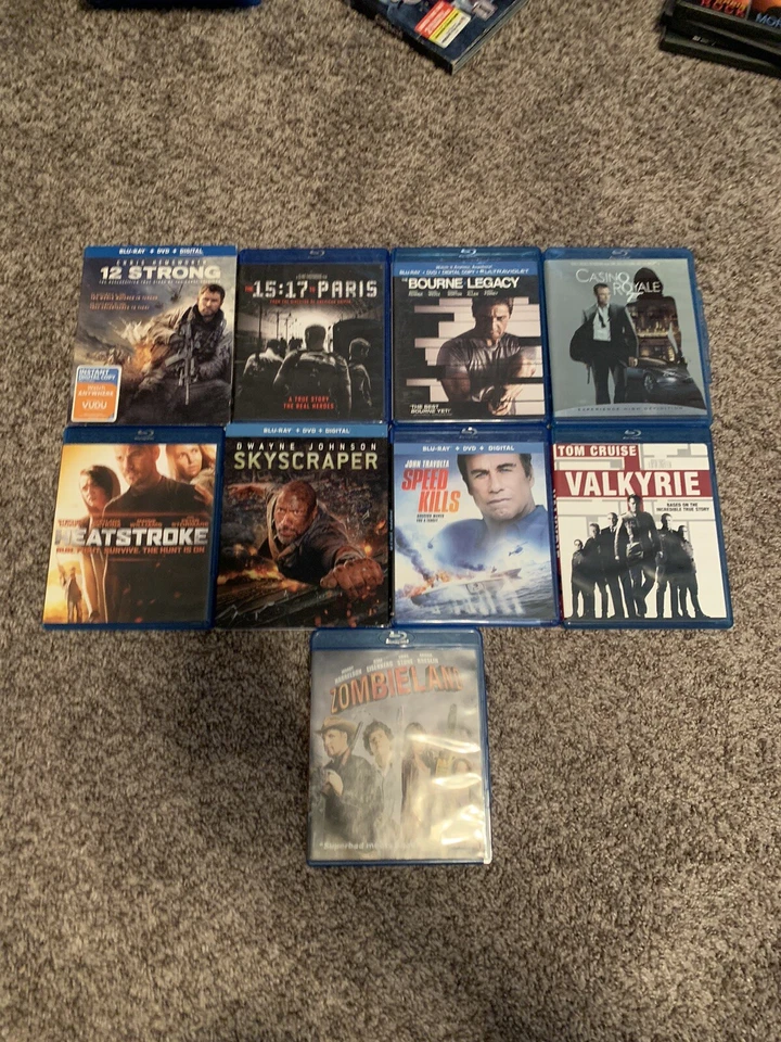 Blu Ray Lot Of 9 Action Films, In Like New Conditions Foto 1 de 4