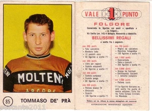 FIGURINA CICLOSPORT FOLGORE 1967 CICLISMO 85 TOMMASO DE' PRA' OTTIMA B137 - Imagen 1 de 1