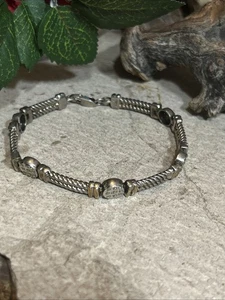 43. SLC 925 Sterling 14K Akzent CZ Kristall Armband 7", 16g - Bild 1 von 16