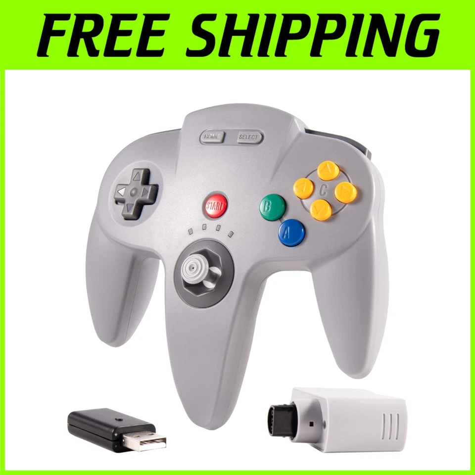 2.4GHz Wireless N64 Controller Compatible with Switch & Windows PC - Gray - Image 1 of 4
