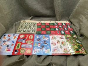52 Stück Vintage American Greetings Aufkleber Weihnachten Frosty Schneemann Bären Rentier - Bild 1 von 10