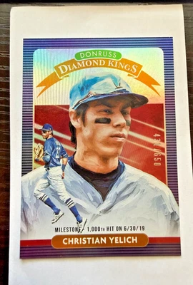 CHRISTIAN YELICH 2020 DONRUSS DIAMOND KINGS /650 - Image 1 of 2