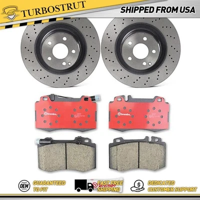 Brembo Front Brake Rotors Pads Kit For 2001 2002 Mercedes-Benz CL55 AMG S55 AMG - Image 1 of 4