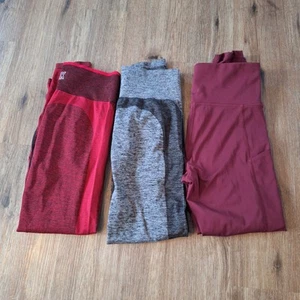 Lot Of 3 PINK Victoria’s Secret Seamless Leggings American Eagle Size Medium - Picture 1 of 6