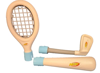 Pack Accesorios NERF Deportivos Nintendo Wii. Béisbol, golf, tenis blanco azul gris Foto 1 de 4