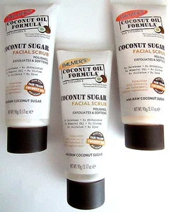 3-Pack Palmer's Coconut Oil Formula Coconut Sugar Facial Scrub Exfoliator 3.17oz - Picture 1 of 1