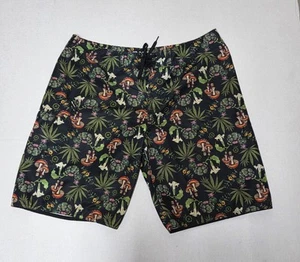 Pantalones cortos de tabla para hombre L-R-G talla 38 hoja de maceta de champiñones patrón completo entrepierna de 10" - Imagen 1 de 9