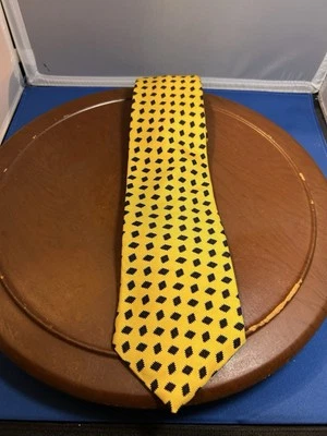 Corbata a lunares Hardy Amies amarilla para hombre 100 % seda London Foto 1 de 4