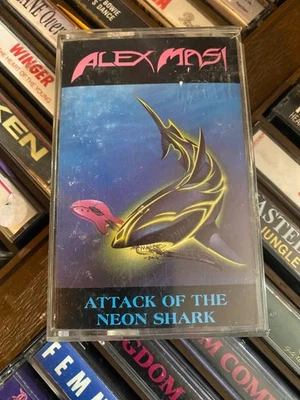 Alex Masi *Attack Of The Neon Shark *cassette tape *NM/VG+ *1989 *Enigma 73410-4 - Image 1 of 4