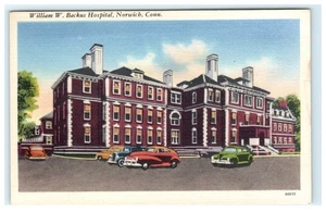 Vintage William W. Backus Krankenhaus Norwich CT Lithographie Postkarte - Bild 1 von 2