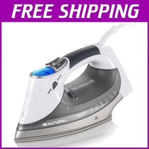 1800W Iron, Double Ceramic Soleplate, 9 Temp Settings, Gray - Picture 1 of 9