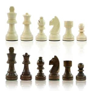 Wooden Chess Pieces Weighted 3.6 Inches King Height 32 Chessmen Great for Che... - Picture 1 of 6