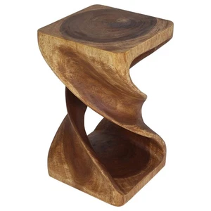Haussmann Holz Double Twist Beistelltisch 12x12x20 hoch Nussbaum Öl - Bild 1 von 9