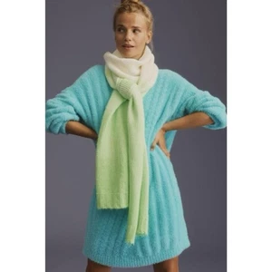 By Anthropologie Neu mit Etikett Limette Ombre dünner Grobstrick Schal - Bild 1 von 5