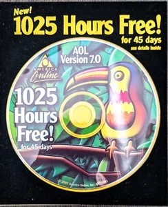Rare TOUCAN America Online Collectible, Install Disc AOL CD v7.0 in BLACK VELVET - Picture 1 of 2