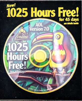Rare TOUCAN America Online Collectible, Install Disc AOL CD v7.0 in BLACK VELVET - Image 1 of 2