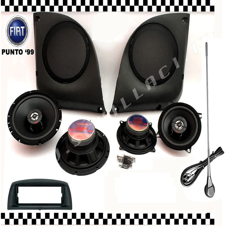 KIT FIAT PUNTO 2 versione 4 casse Tasche + Antenna e Mascherina autoradio