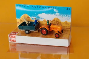 Busch 50052 Allgeier A 111 L mit Einachsanhänger und Figuren 1:87 NEU Modellauto - Picture 1 of 4