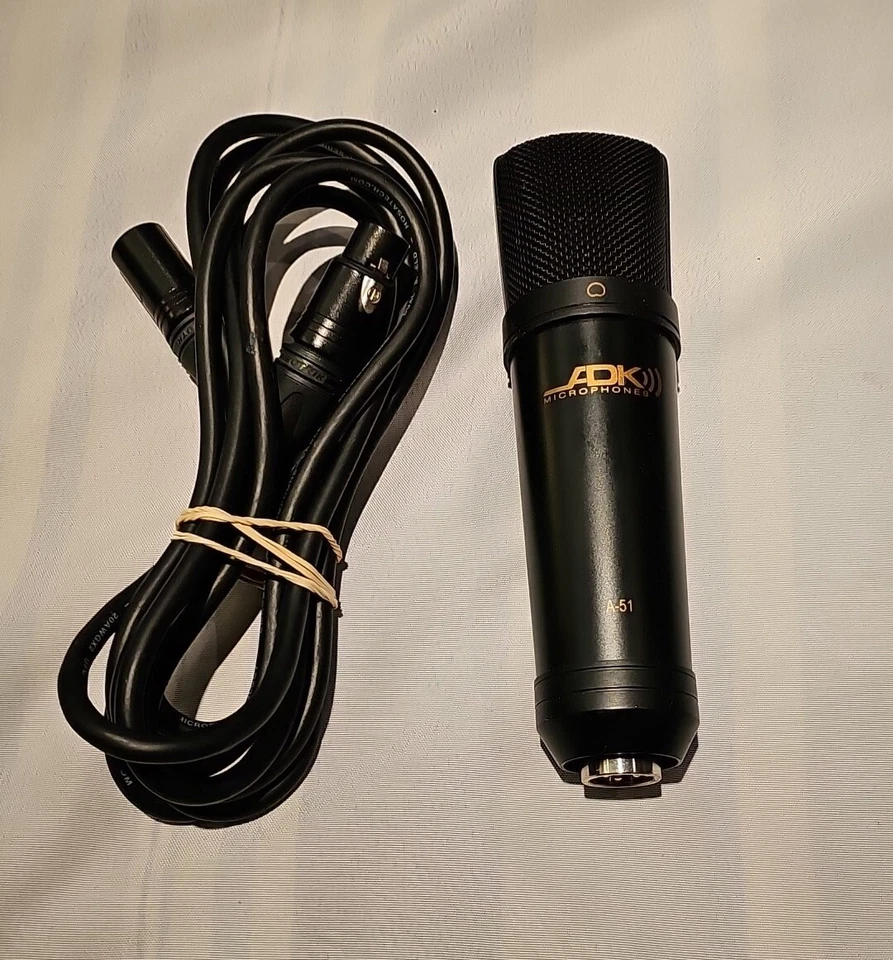 ADK A-51 (type IV, class A, solid state) - black condenser microphone + cable.. - Image 1 of 4