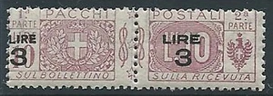 1923-25 REGNO PACCHI POSTALI 3 SU 10 LIRE MNH ** - ED776 - Imagen 1 de 1