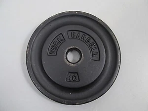 Vintage York Barbell Dumbbell 10 lb Weight Plate Standard Cast Iron - Picture 1 of 4