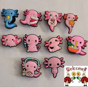 NEW CUTE SALAMANDER/AXOLOTL SHOE CHARM CAKE TOPPER BRACELET JIBBITZ 344W - Picture 1 of 11