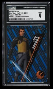 Star Wars Topps High Tek Kanan Jarrus 2016 3/99 CGC 9 #SW-38 lámina arco iris azul - Imagen 1 de 2