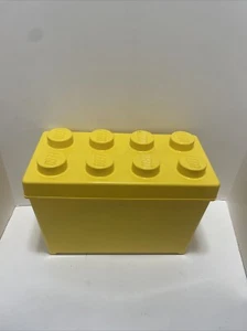 LEGO Storage Brick Case 8 Stud Large Yellow Container Plastic Bin Box w/ 6lbs Pc - Picture 1 of 6