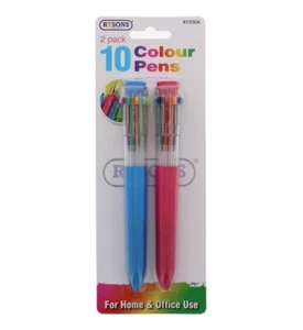 2 bolígrafos multicolores 10 colores bolígrafos de tinta multicolor escuela oficina - Imagen 1 de 3