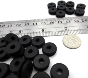 3/8" Hole Fit - Rubber Grommet Bushing - For 1/16" Thick Panel, Has 5/32" ID - Picture 1 of 12