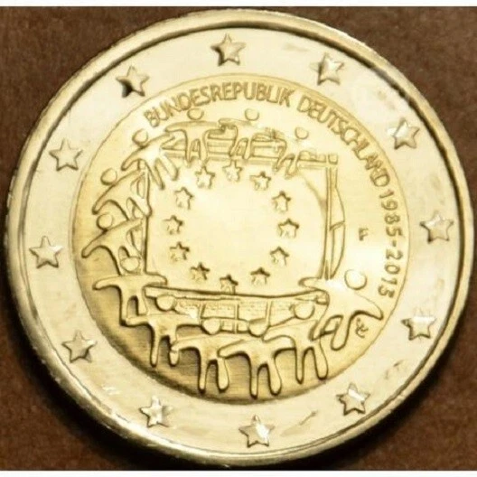 2 EURO COMM. GERMANY 30 YEARS EUROPEAN FLAG 2015 F UNC - Image 1 of 1