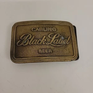 Carling Brewery Beer UK Black Label 1977 Vintage Belt Buckle Indiana Metal Craft - Picture 1 of 7