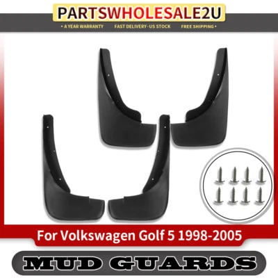 4x Front & Rear Splash Guards Mud Flaps for Volkswagen Golf 1998-2005 Hatchback - Image 1 of 4